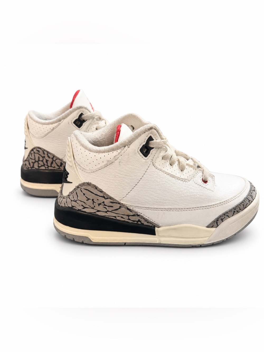 Jordan Kids Sneakers in White, Gray & Red Accents
